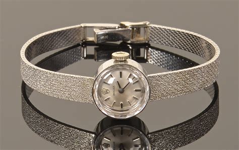 lady rolex vintage with diamonds white gold mesh band|vintage rolex women's watches.